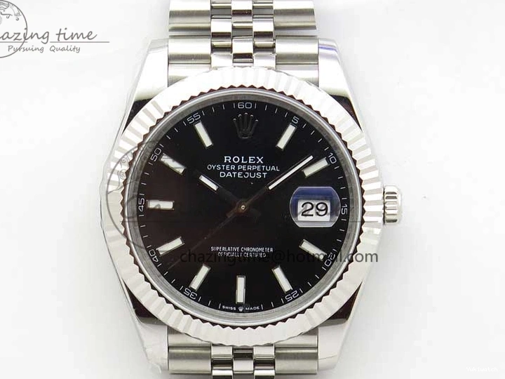 1:1 Bracelet 126334 DateJust Markers 41MM Jubilee SS VRF Black Dial Best on A3235 SS Edition Stick 904L 0729